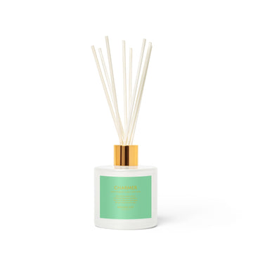 Charmer - Persona Collection (White & Gold) - 3.4fl oz/100ml Glass Reed Diffuser - Key Notes: Italian Bergamot, Juniper, Yerba Santa