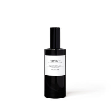 Midnight - Night & Day Collection (Black & White) - 3.4fl oz/100ml Glass Room & Linen Spray - Key Notes: Fir Needle, Labdanum, Cinnamon Leaf