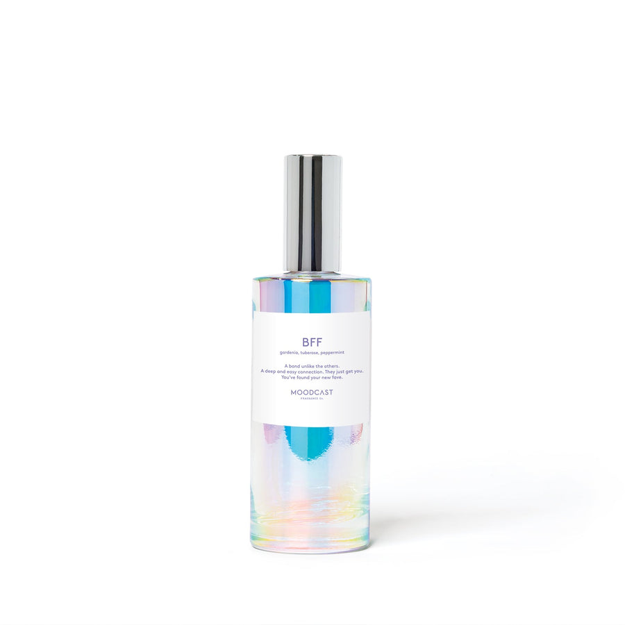 BFF - Vibes Collection (Iridescent) - 3.4fl oz/100ml Glass Room & Linen Spray - Key Notes: Gardenia, Tuberose, Peppermint